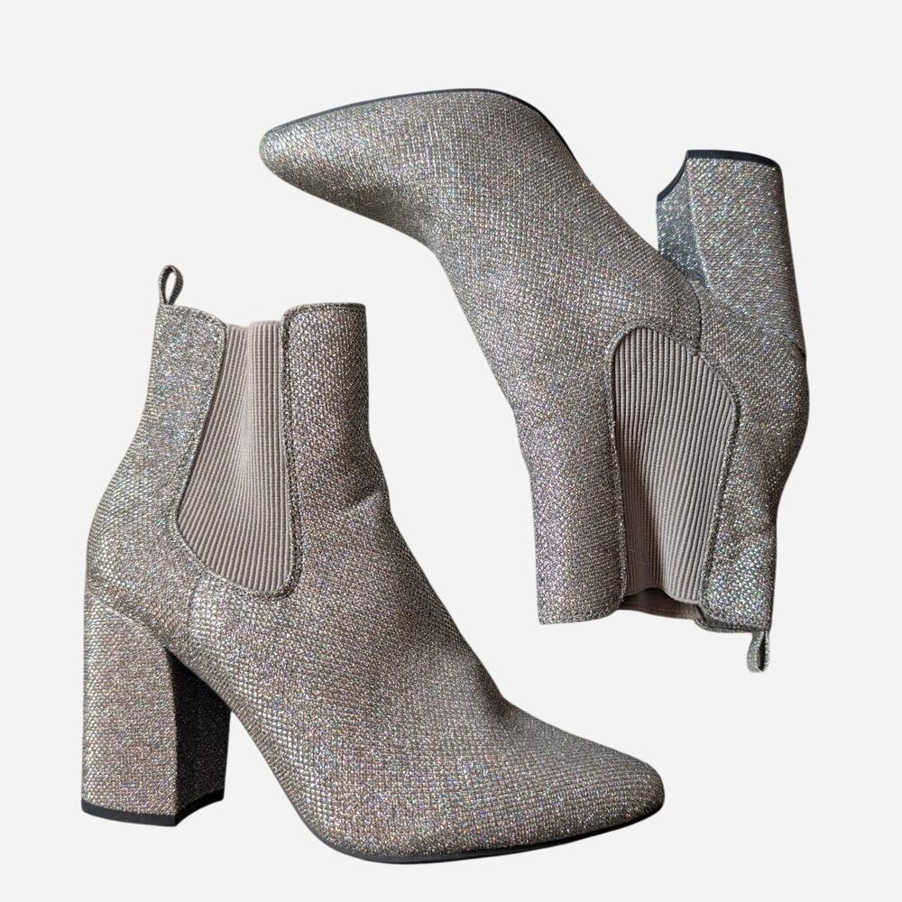 Silver Glitter "Tori" Sugar Ankle Boots